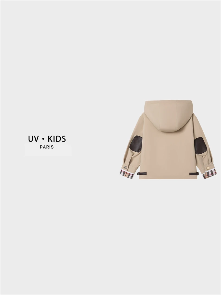 【G.L高定童装】2025秋季新款儿童男女童时尚轻奢高定连帽风衣外套
