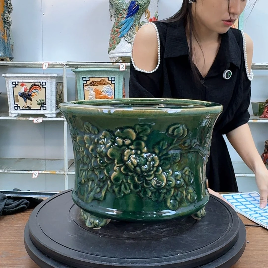 百***花石湾盆150陶瓷150