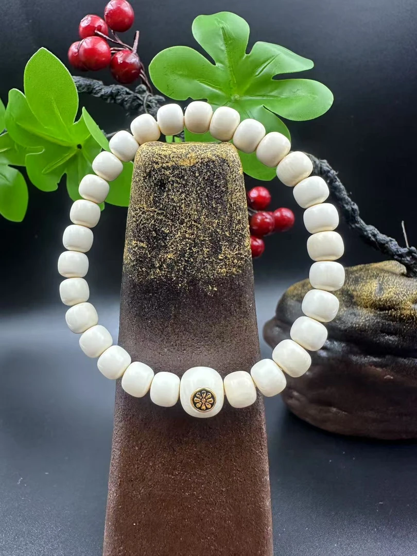 M0040天然猛犸牙老型7*6单圈贴花DIY