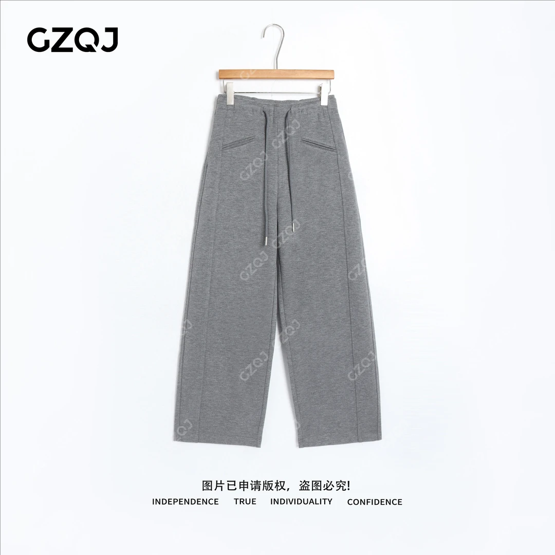 老琴私服【云迹行者】琥珀流光风抽绳松紧腰弯刀直筒裤子女秋冬0800