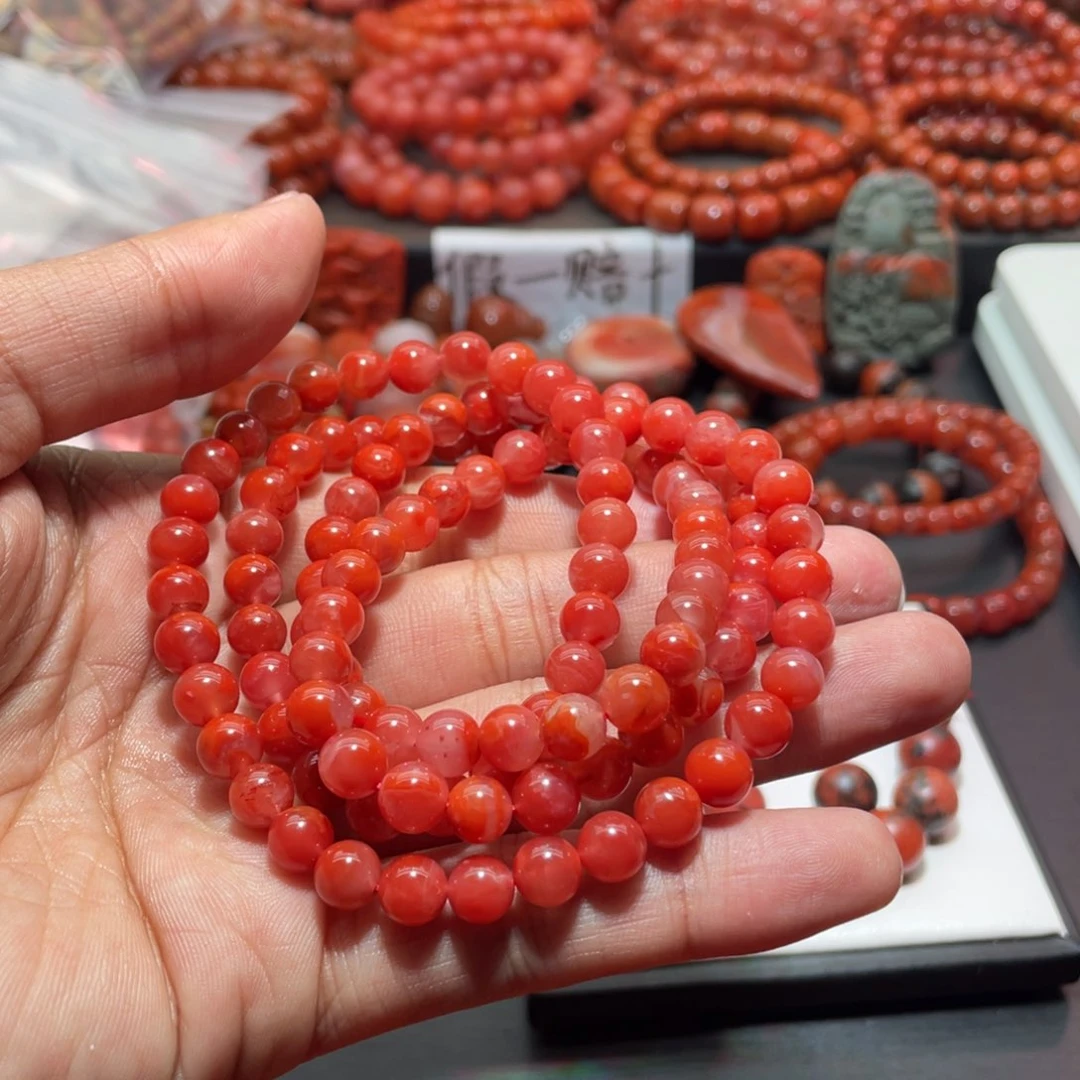 南红玛瑙手链未镶嵌