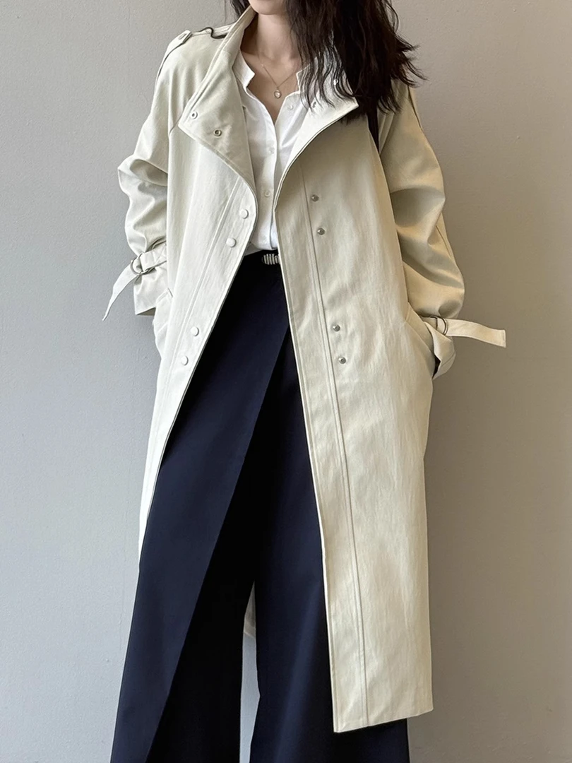 气质法式风衣外套女2025秋季新款复古中长款配腰带收腰高级感大衣