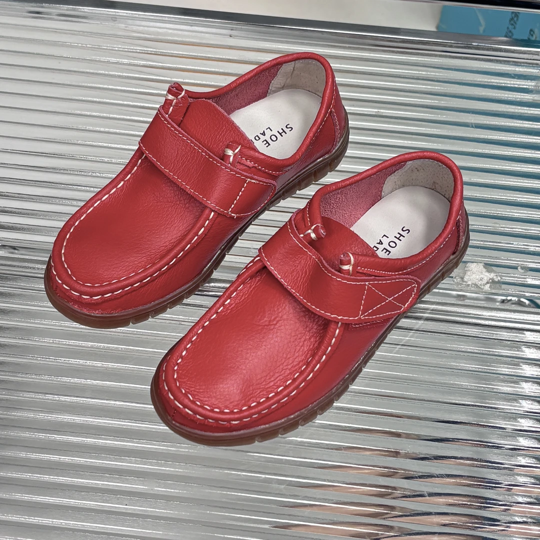 XD168百搭简约时尚豆豆鞋女软底防滑魔术贴休闲女鞋