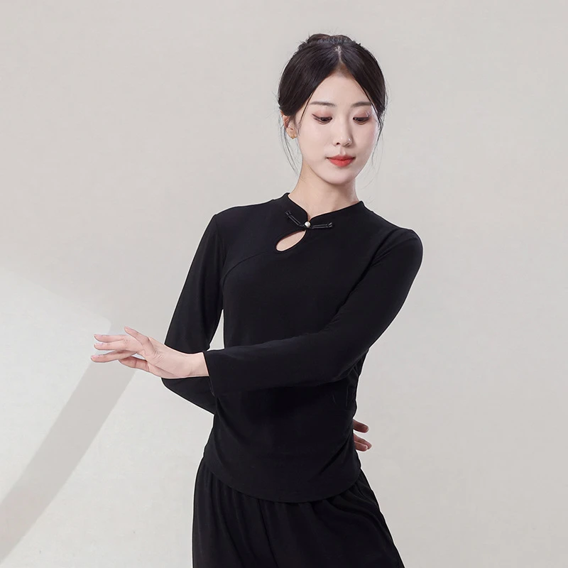 套装舞蹈上衣拉丁舞国风练功服现代舞中国舞2402新中式古典立领女