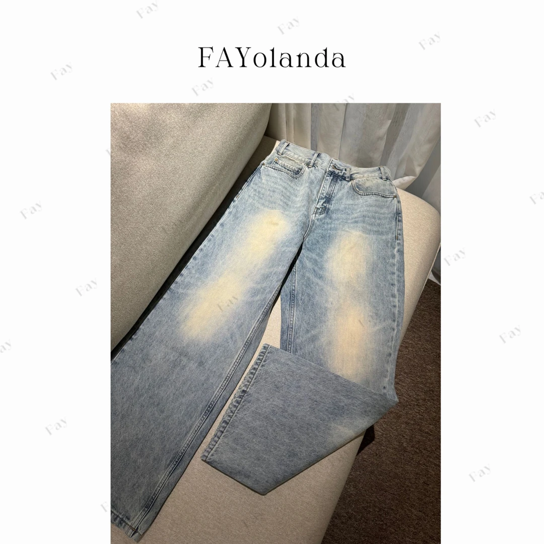 FAY | 浅色系局部发白做旧牛仔裤（1H03587）