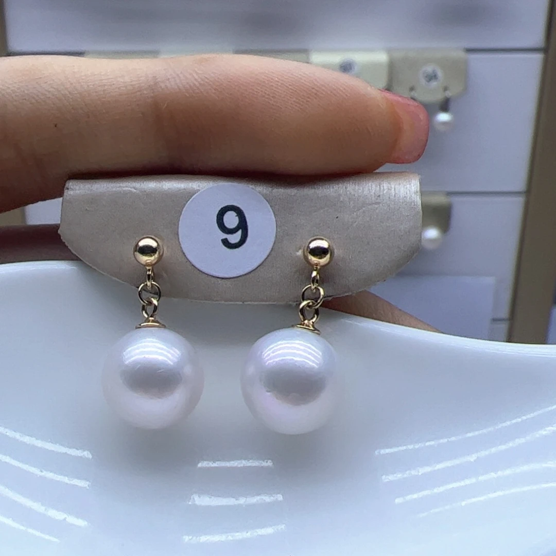 银S925镶嵌淡水珍珠耳饰