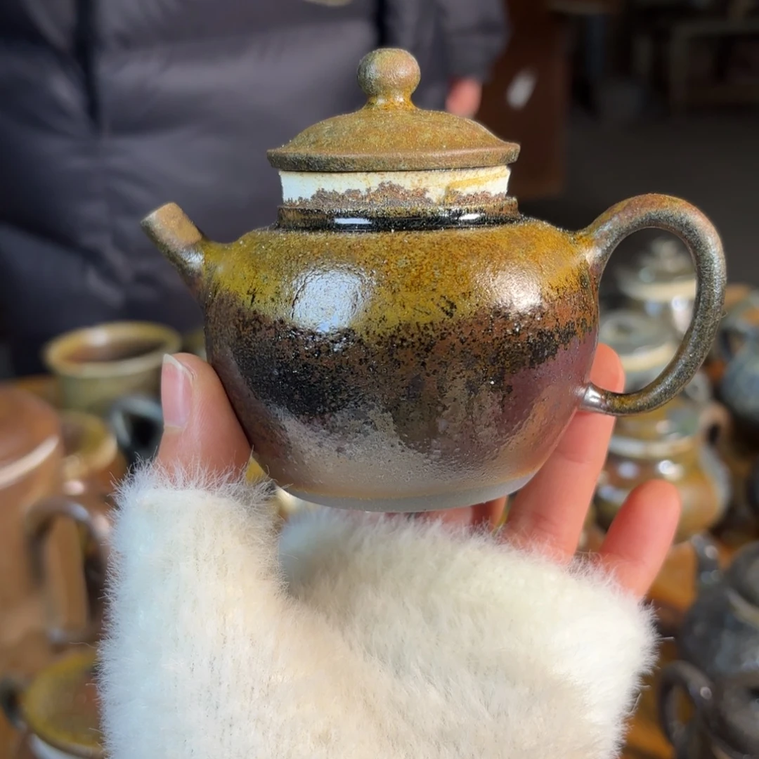 紫砂茶壶柴烧紫砂壶 天青宫灯