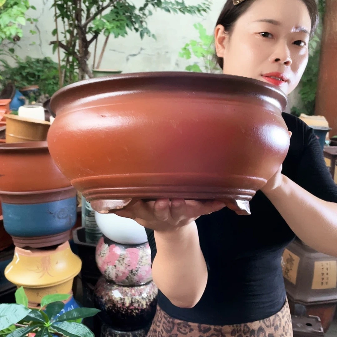 仿古鱼缸小花盆紫砂花盆花盆