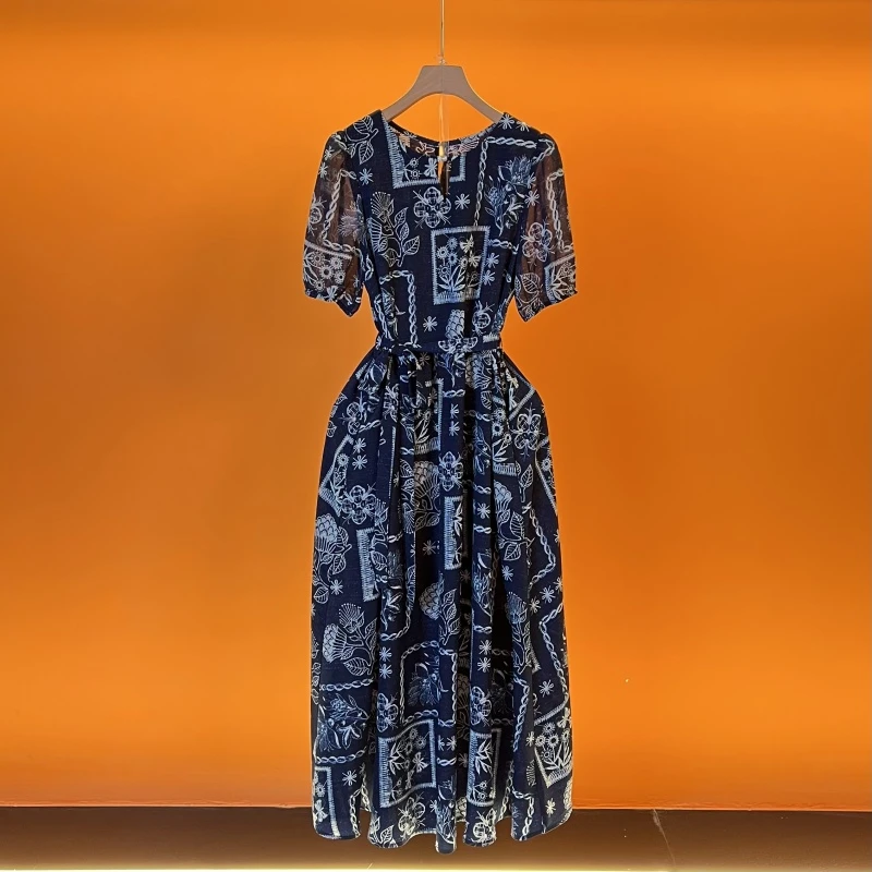 【老杨专属】2025夏季新款法式优雅设计师款收腰显瘦连衣裙-5501-21