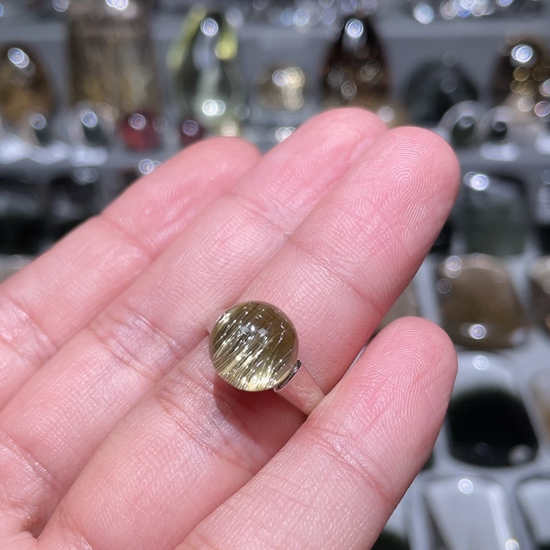 哆***梦水晶戒指银S925镶嵌戒指