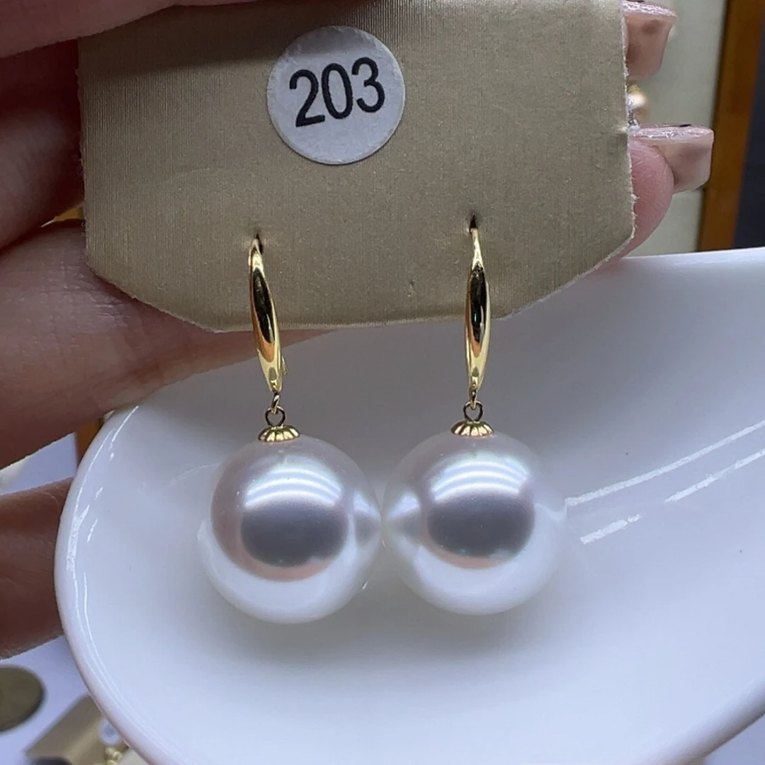 淡水珍珠耳饰18K金镶嵌