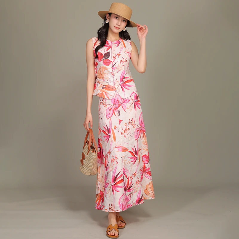 GIRDEAR/哥弟夏季爆款新款显瘦洋气短性感复古印花马甲140012