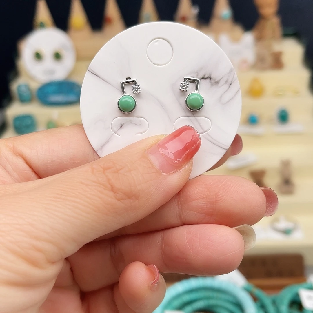 绿松石耳饰合金耳钉
