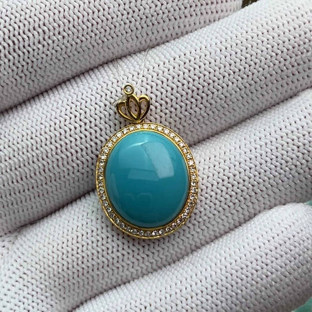 18K金镶嵌绿松石珠宝奇石