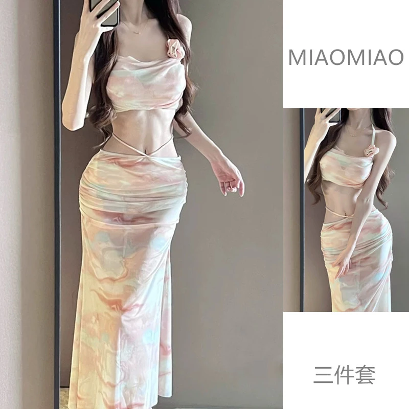 泳衣女bikini性感分体比基尼三件套遮肚显瘦海边网红度假沙滩泳装