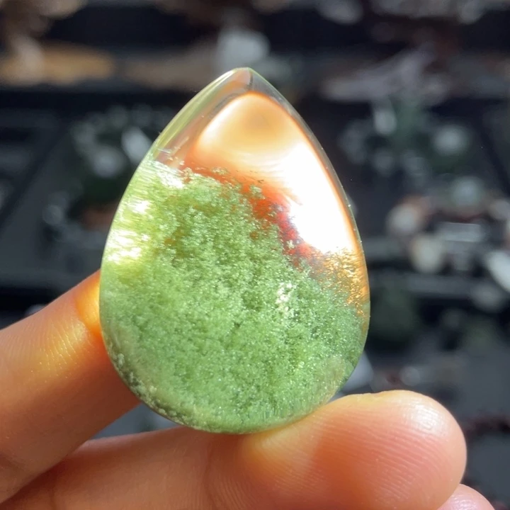 水晶颈饰未镶嵌绿幽灵水滴定制