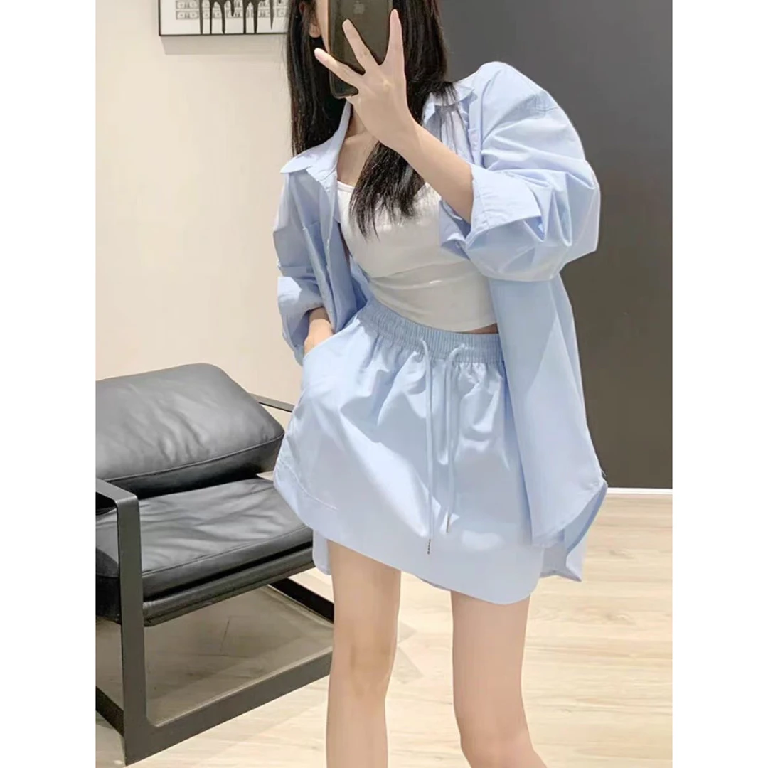 “蓝色小马”休闲衬衫半裙搭配套装（不包含内搭）