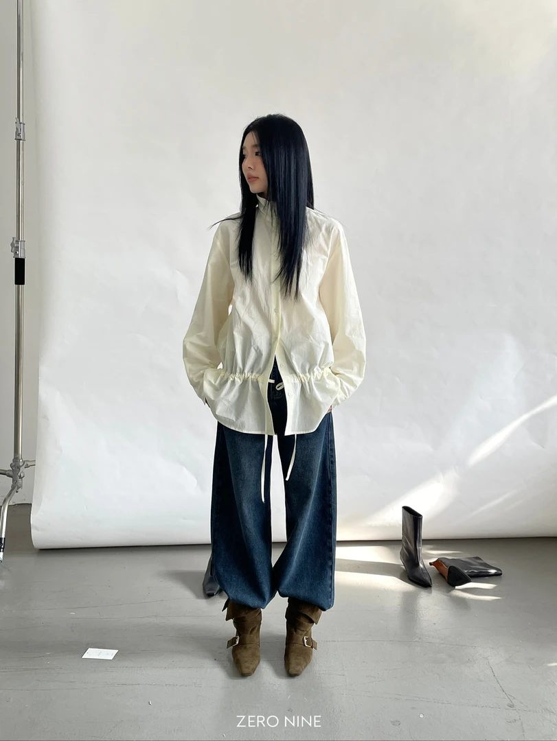 米古古ZERO NINE #5238#库 韩系设计感小众高级感衬衫（衣长73.5）