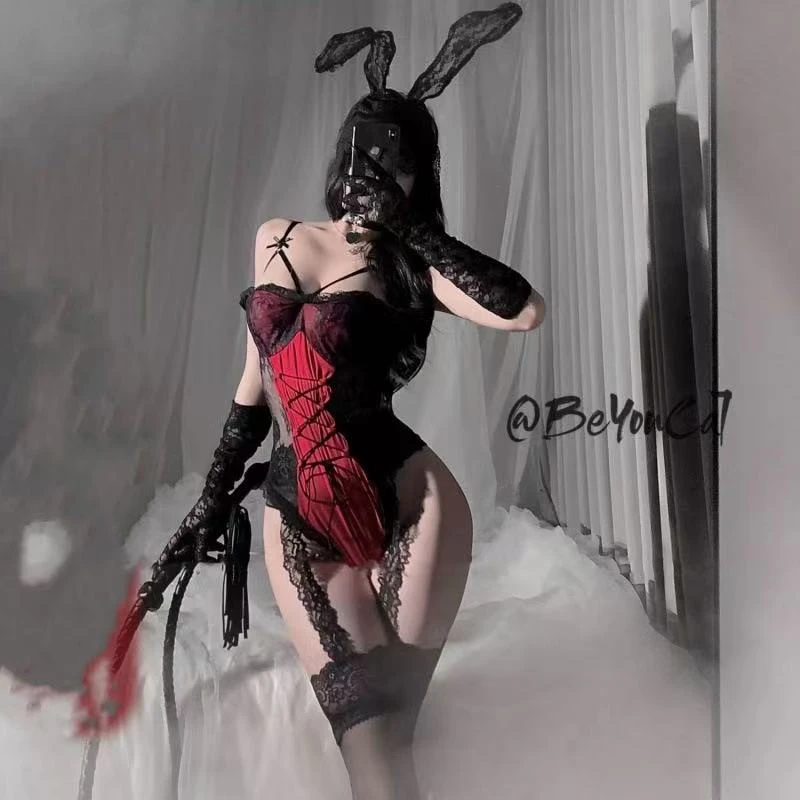 【80-200斤】纯欲性感镂空设计感连体吊带睡裙