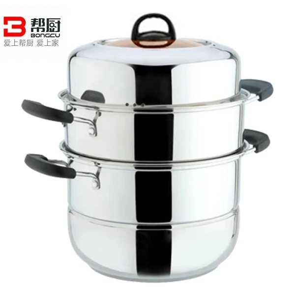 帮厨30cm亮晶晶加厚三层蒸锅