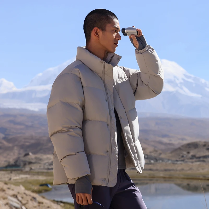 ASICS亚瑟士新款男式运动羽绒夹克保暖厚实挺括立领羽绒服/棉服