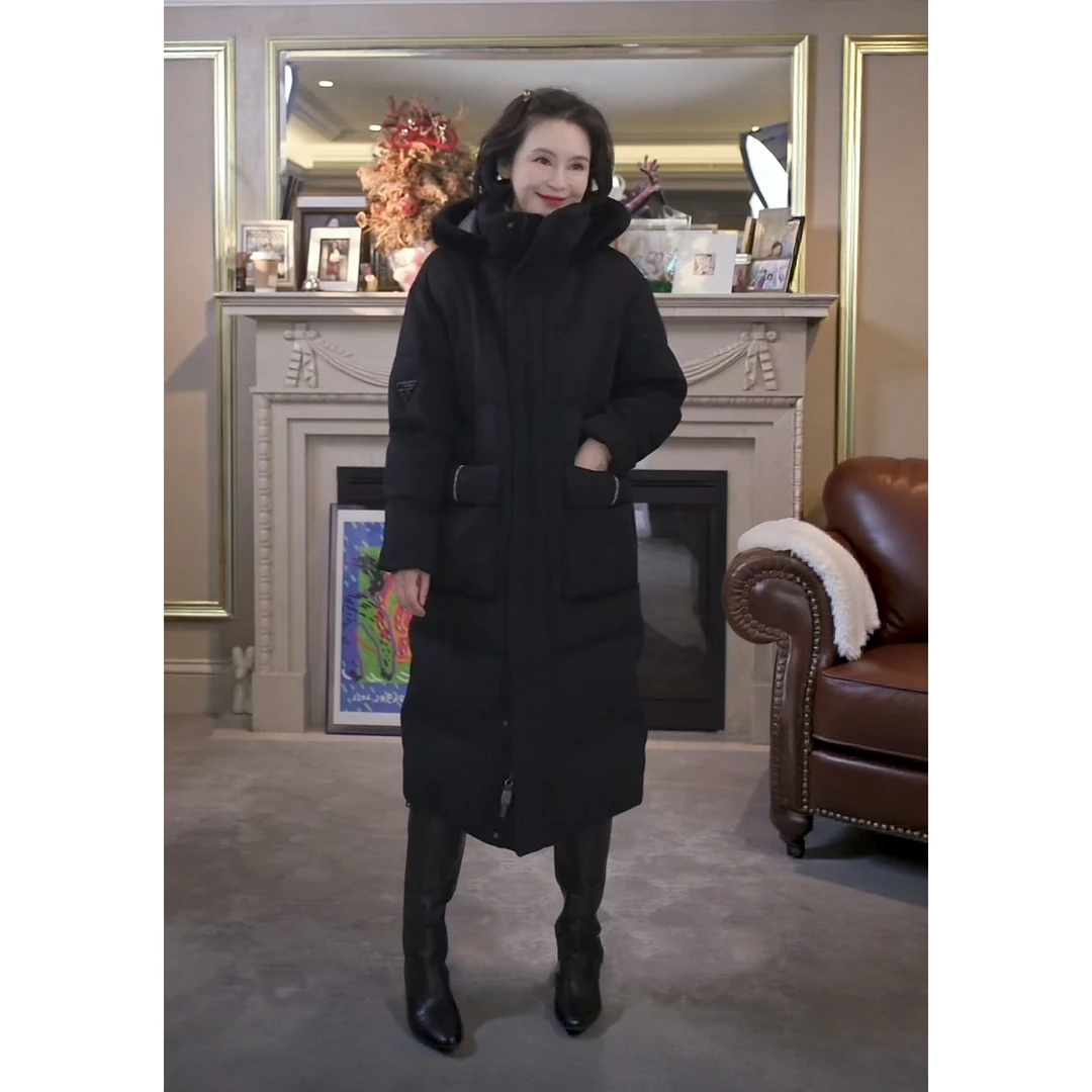 我是摩羯 夜明珠长款 95长白山鹅绒绵羊毛泡芙蓬松保暖冬羽绒服