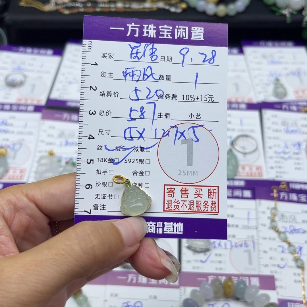 星***愿翡翠18K金镶嵌颈饰