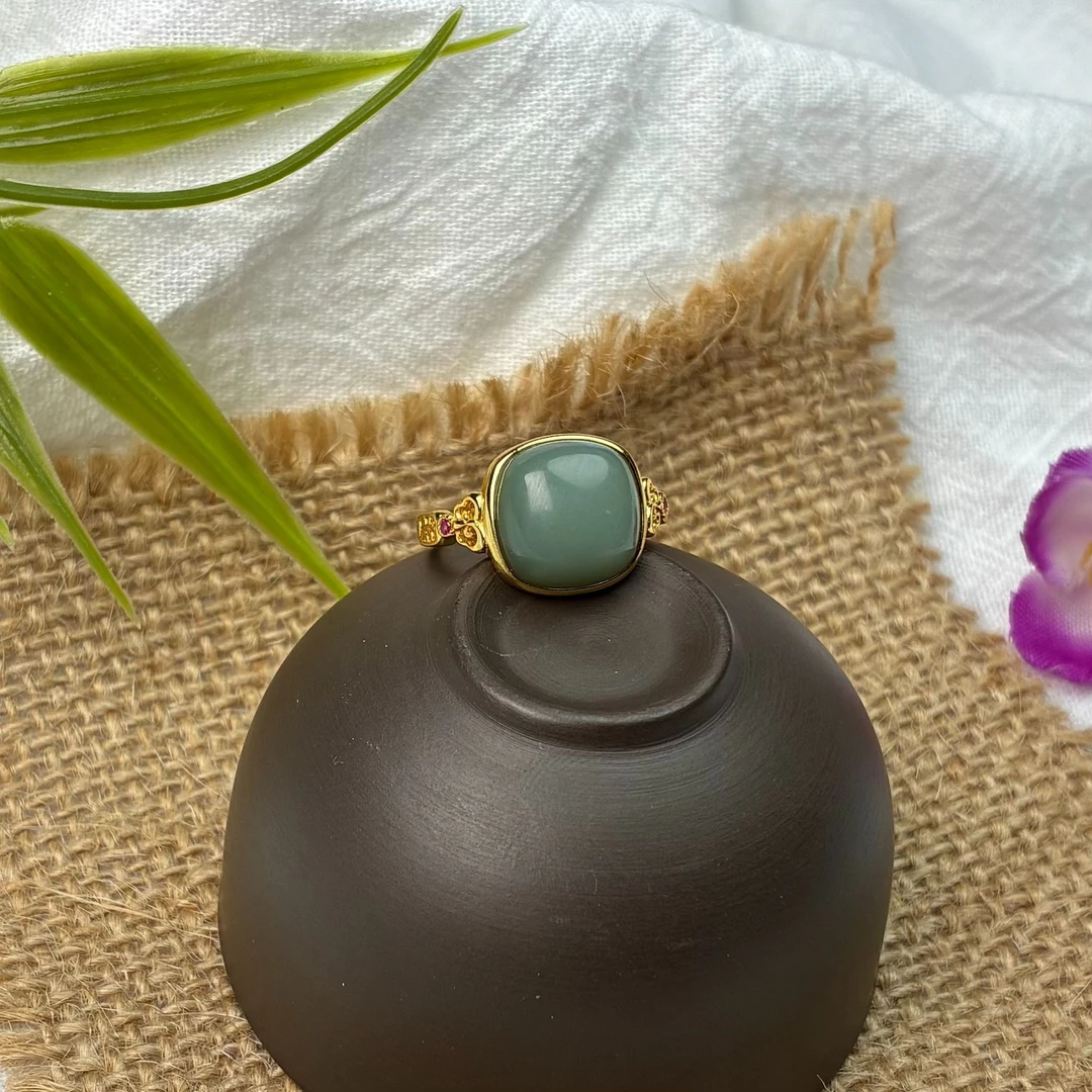 和田玉方形戒指（活口【小北质检】ZJH14Z19多样性发一