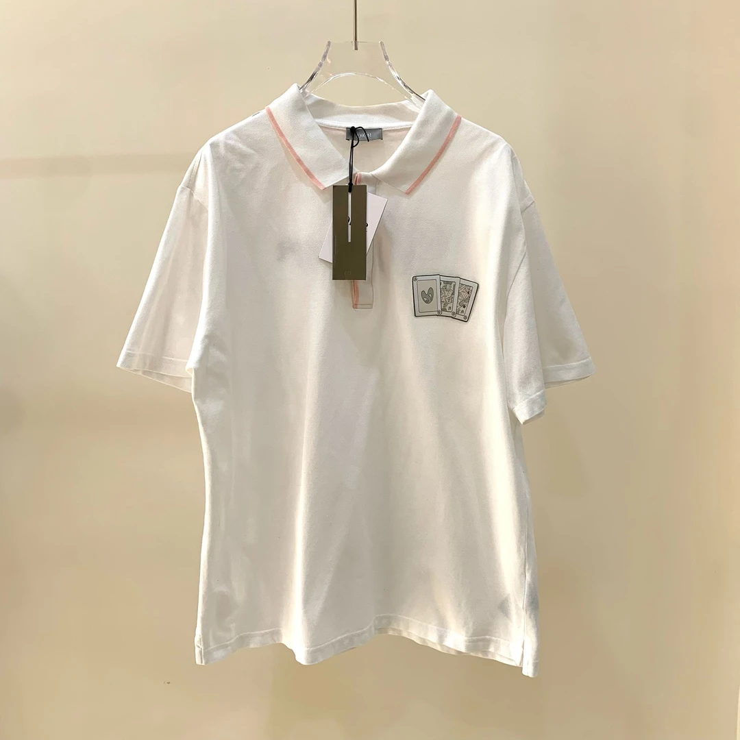 未使用 DIOR/迪奥 xKENNY 联名款图案印花短袖Polo衫/L码/Y9232