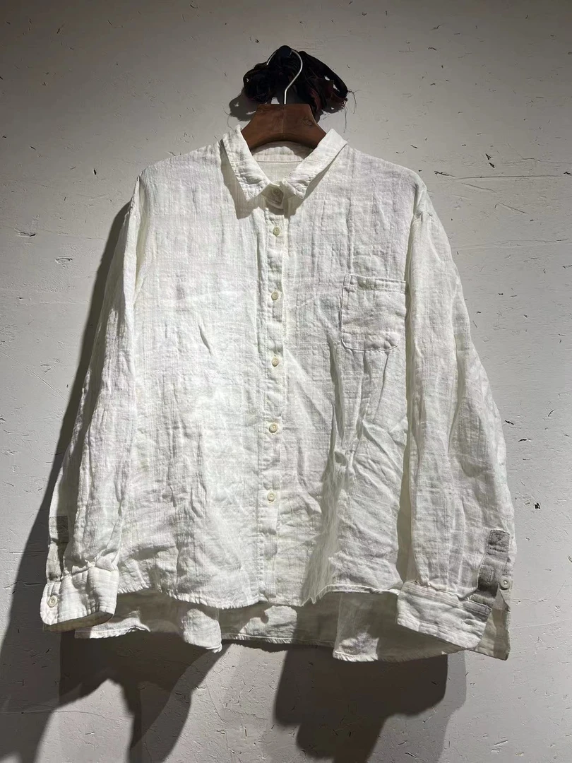 衣路走来原创设计百搭休闲春秋新款亚麻女士长袖衬衫上衣气质简约