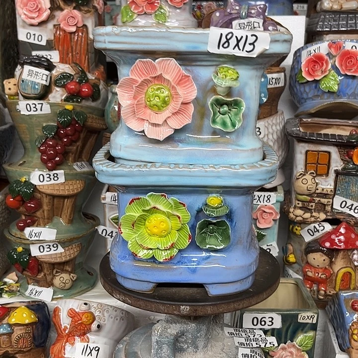 紫砂花盆粗陶材质多肉花盆