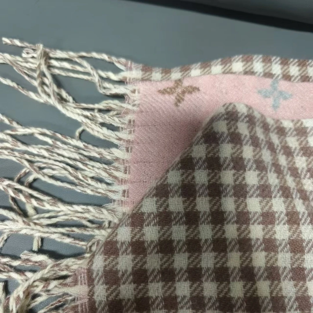 潮流打造女士格子碎花披肩围巾 SJ 10361 粉色碎花