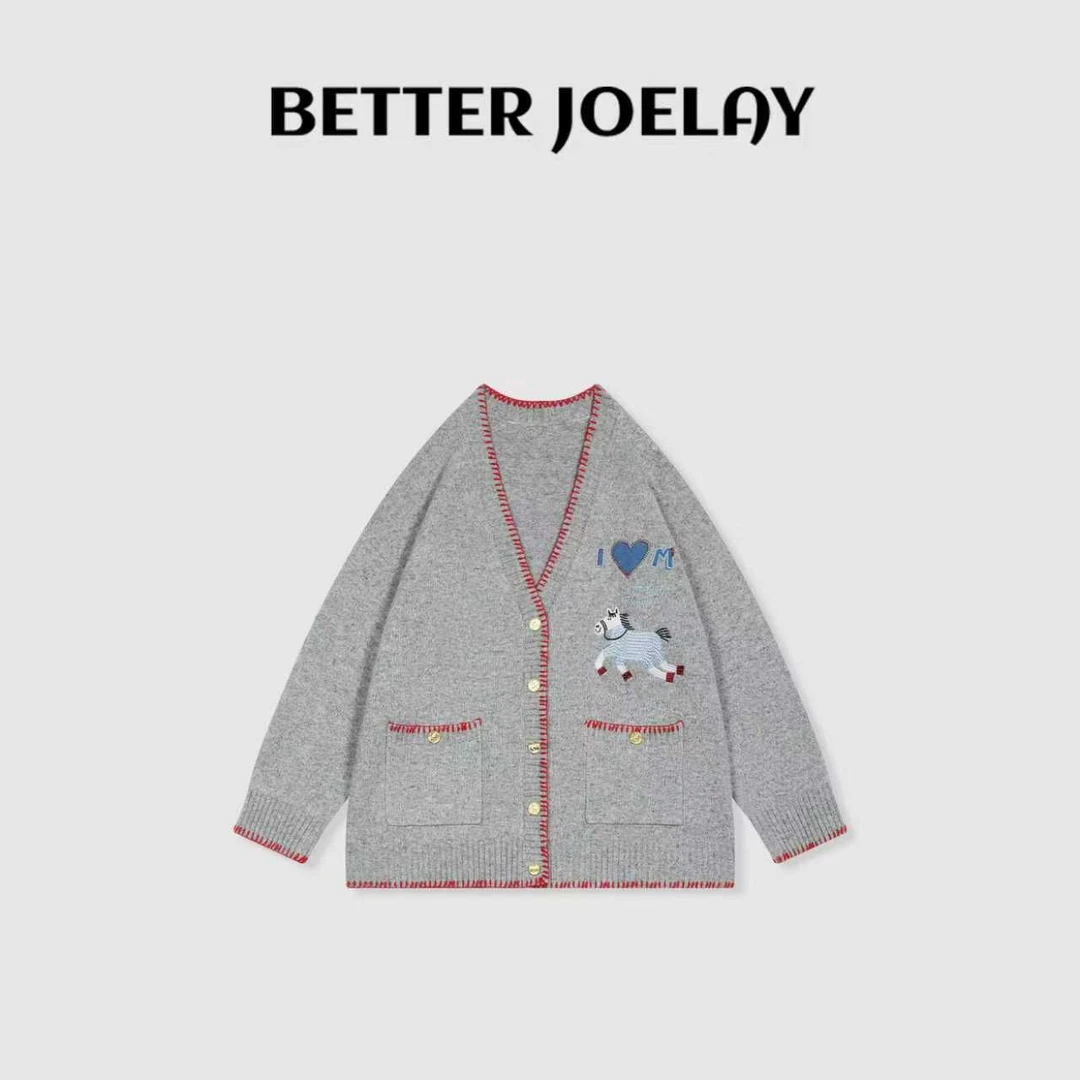 BETTER JOELAY-【我的爱马】时尚针织开衫毛衣慵懒LL6560