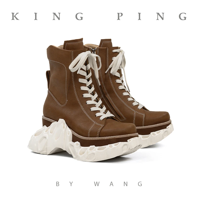 『筑造者』KING PING原创设计女款短靴马丁靴休闲鞋厚底时尚Q367H22