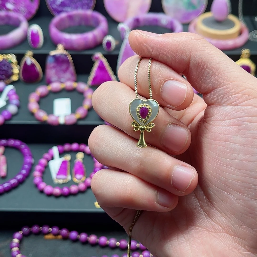 苏纪石（舒俱来）吊坠银S925镀金镶嵌