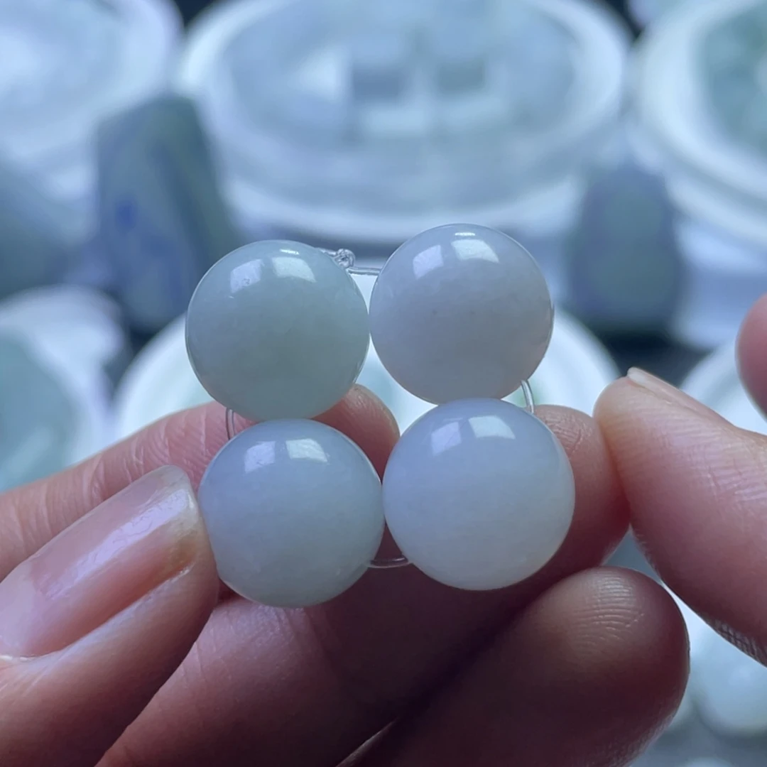 定制翡翠未镶嵌裸石定制卡12圆珠17颗