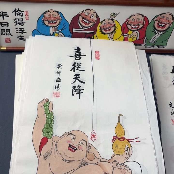 国画纯手绘禅意画作品