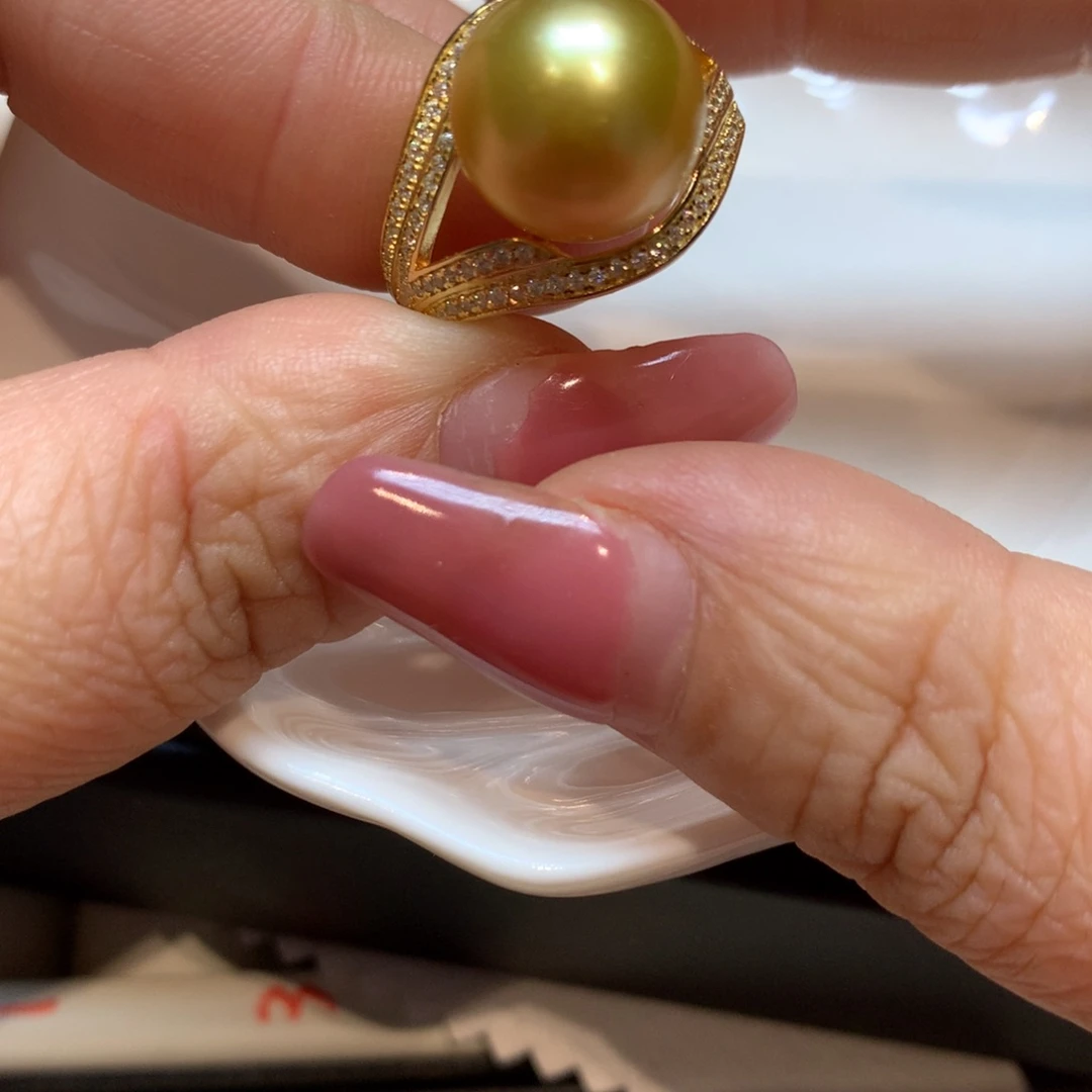 海水珍珠戒指银S925镶嵌
