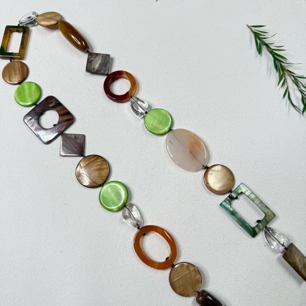 非金属玻璃项链 波西米亚风复古贝壳长款毛衣链项链bw1666链长90