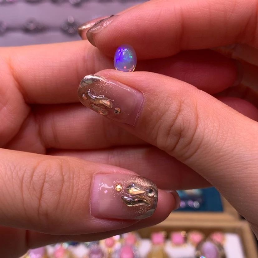 【闪购商品】欧泊戒指裸石定制不退不换银S925镶嵌Q****e