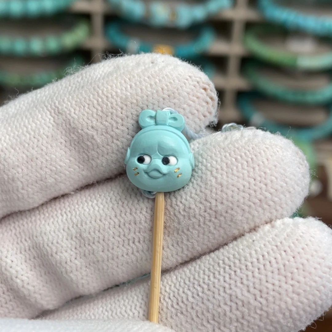 绿松石未镶嵌高瓷蓝社恐鸭3