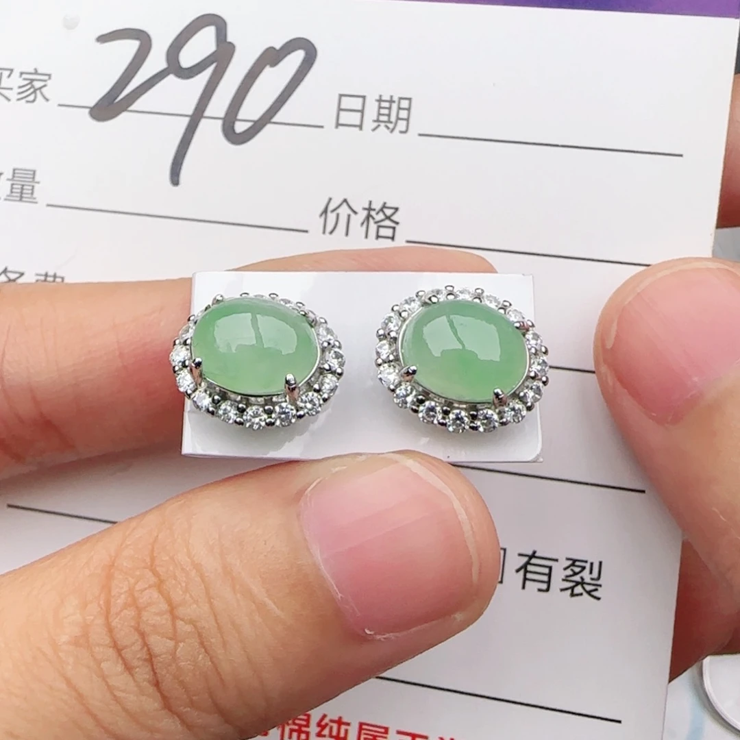翡翠戒指银S925镶嵌戒指