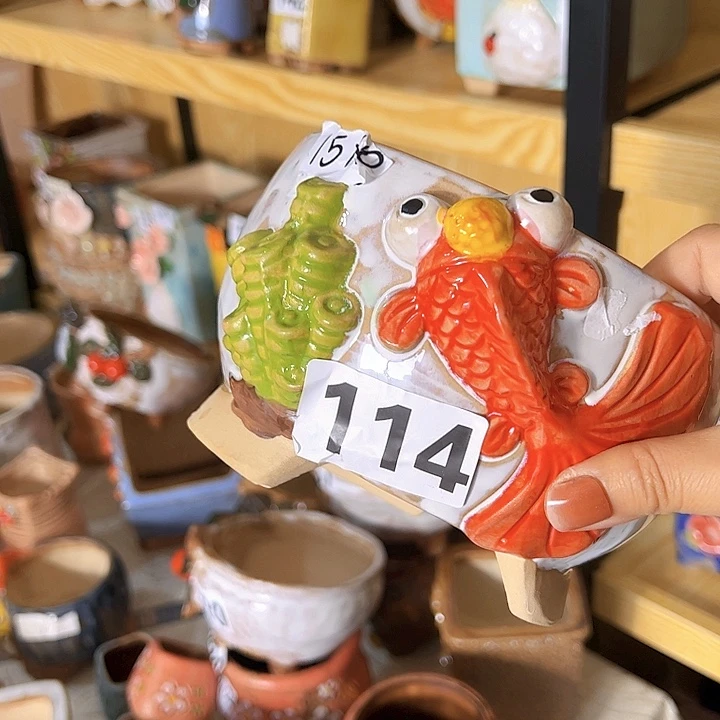 陶瓷多肉花盆满15包邮