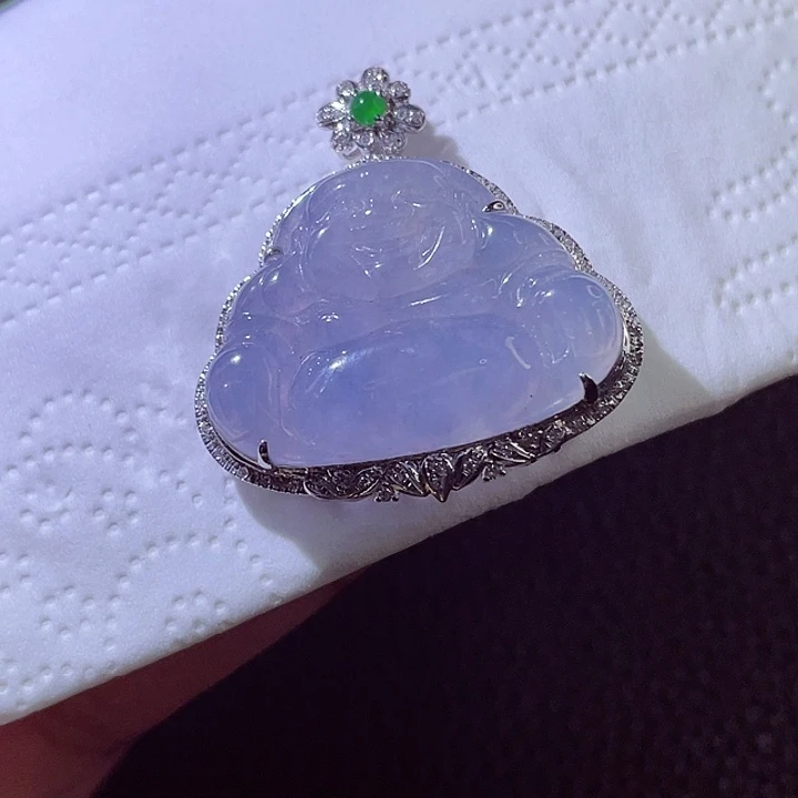 颈饰18K金镶嵌翡翠翡翠