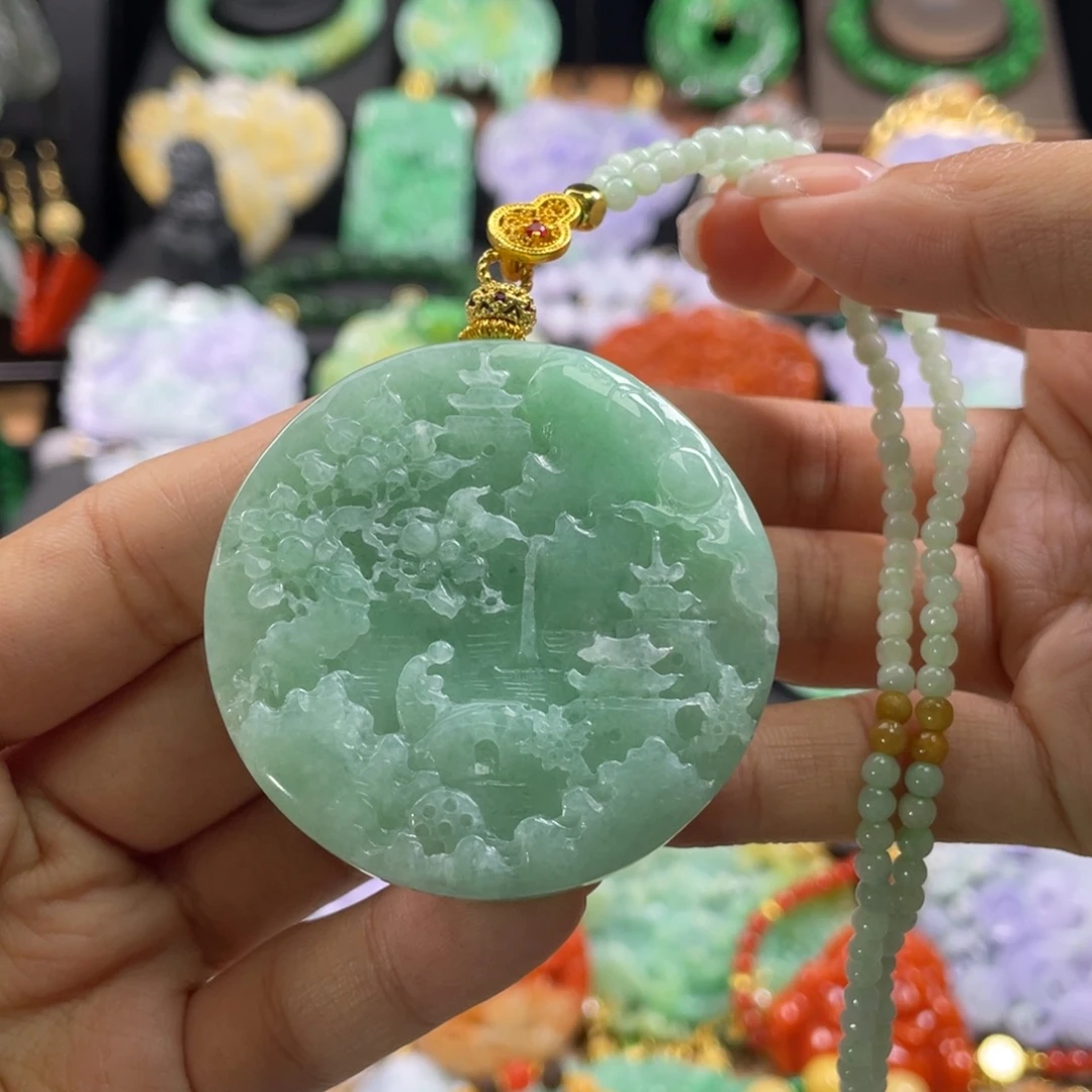 翡翠未镶嵌颈饰代编织