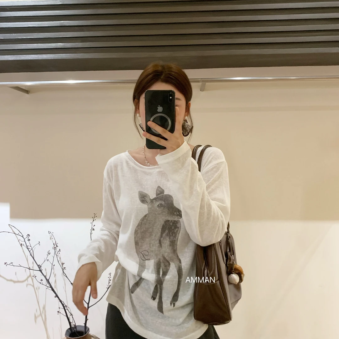 小鹿长袖T｜韩代超舒服竹节棉长袖