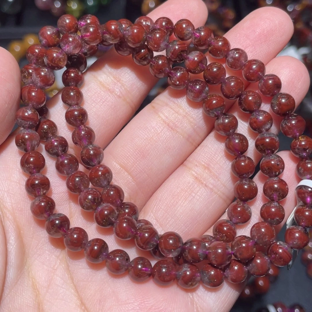 腻***腻水晶手链未镶嵌极光23约6mm-56