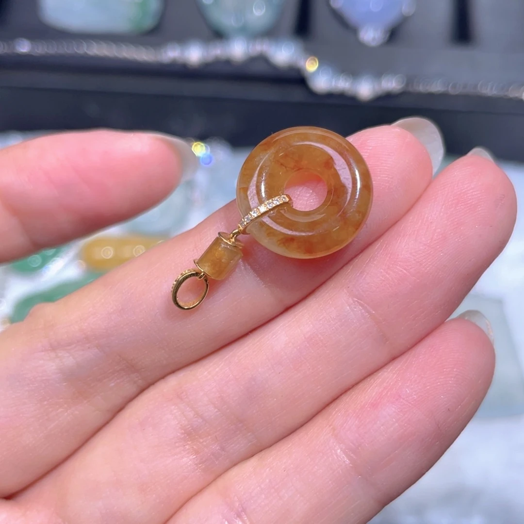 颈饰18K金镶嵌翡翠翡翠