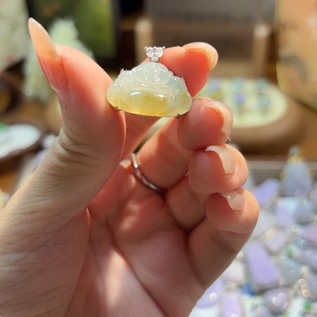 翡翠银S925镶嵌吊坠(不含链)