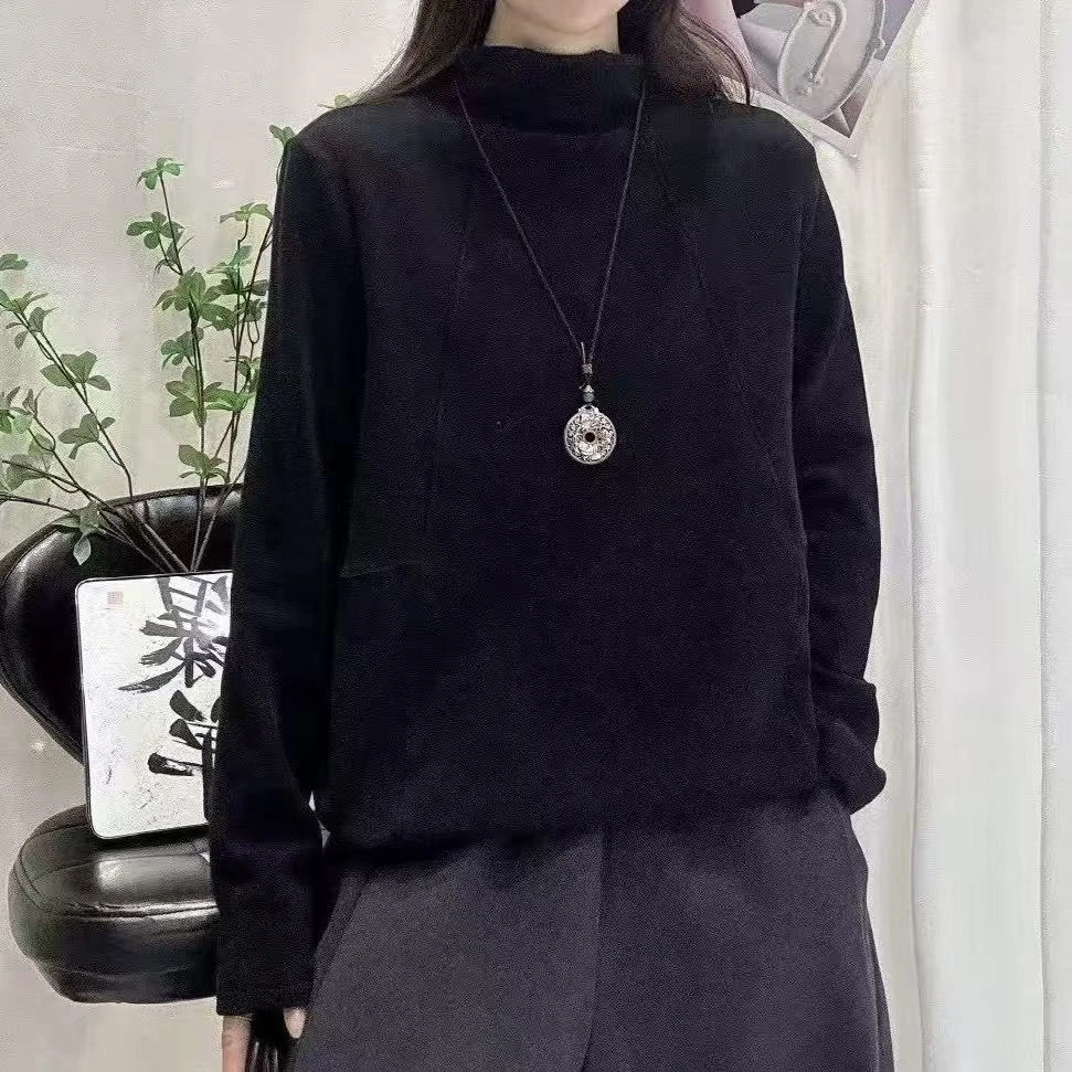 #5620澳绒加厚休闲时尚气质显瘦纯色上网红衣洋气打底高领小衫